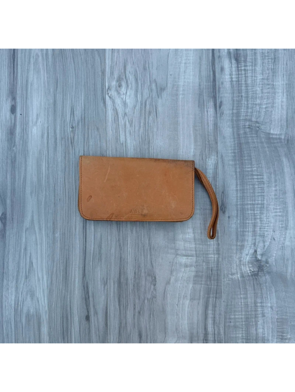 ABLE Alem Snap Wallet in cognac leather
